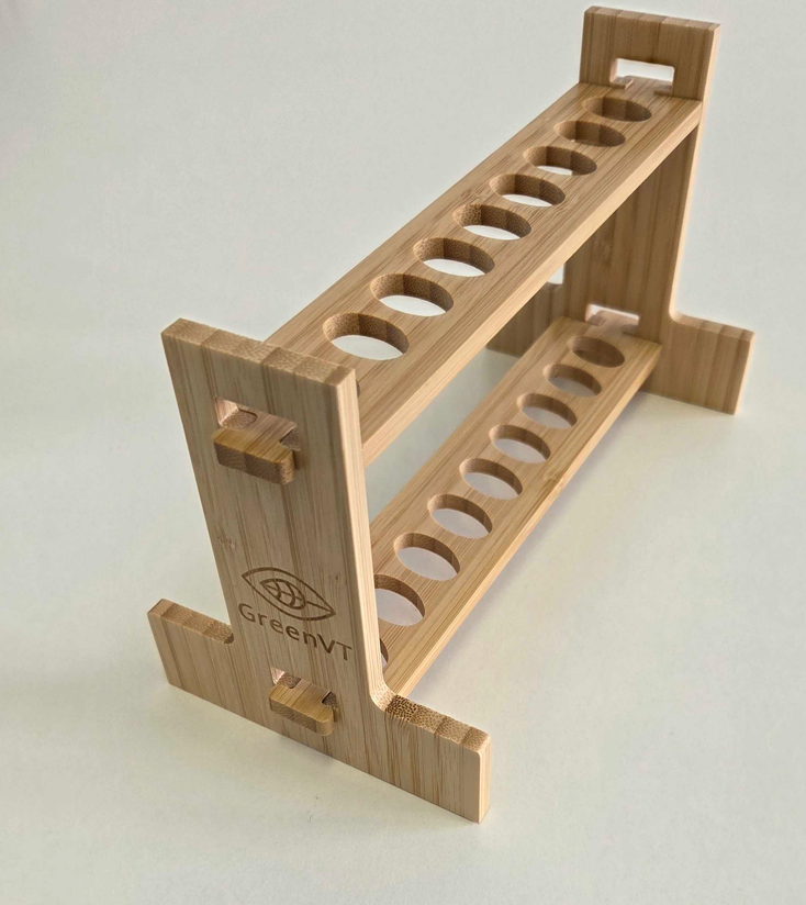 Base/Stand (bamboo) for 9 flippers (GreenVT) | Flippers (Various) |  Supplies | VISUS webshop for eye care